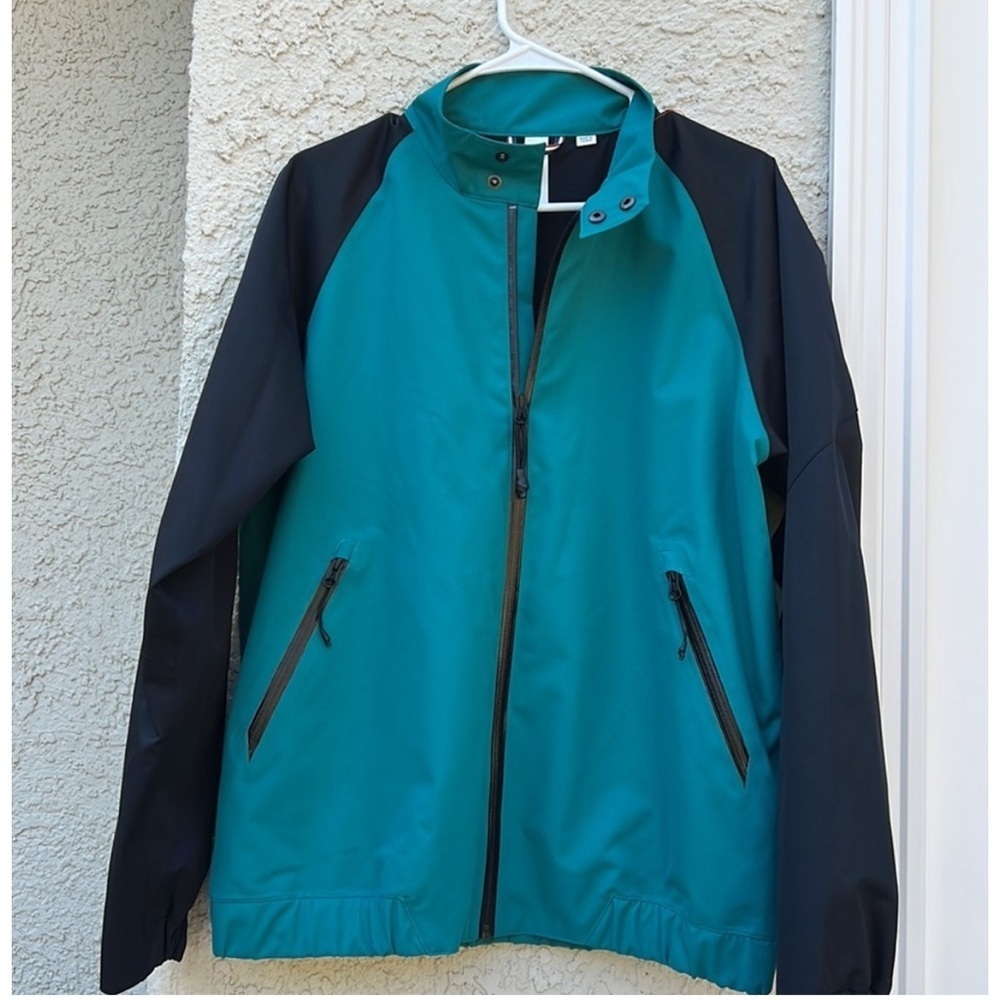 Ben Sherman Mens Heritage In Motion Harrington Waterproof Teal Black Jacket Sz M